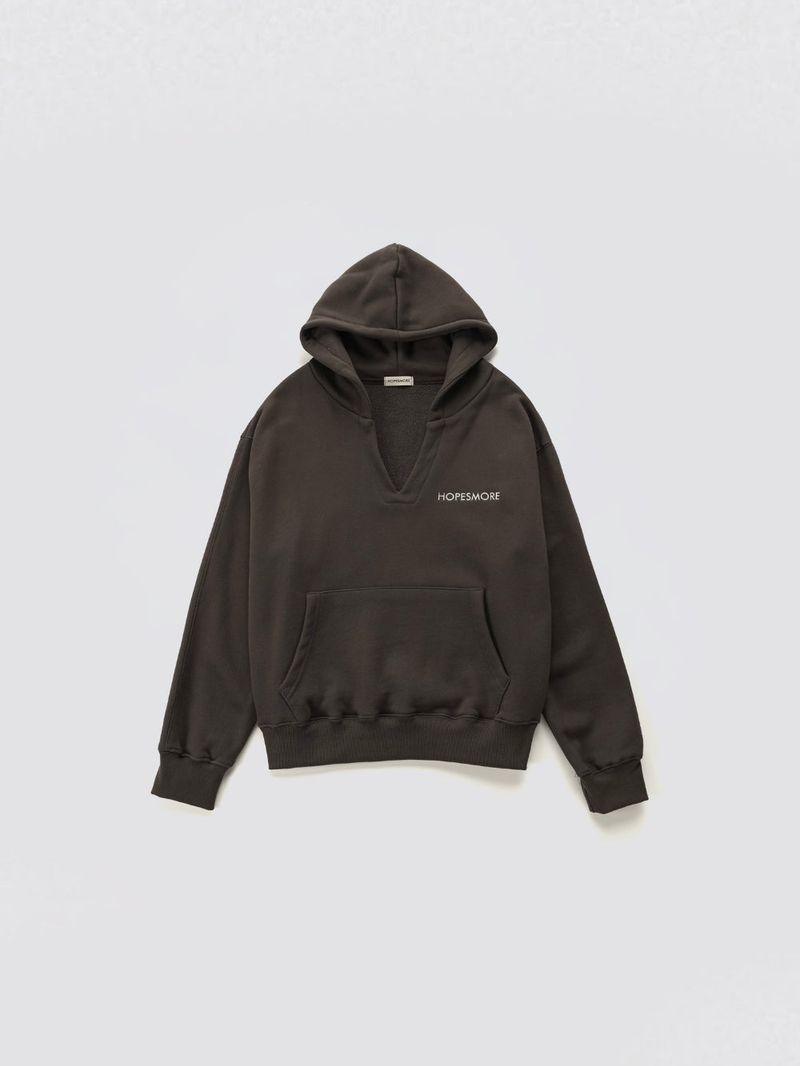 HOPESMORE(ホープスモア)の「V-neck Logo Hoodie_Charcoal(Tops)」