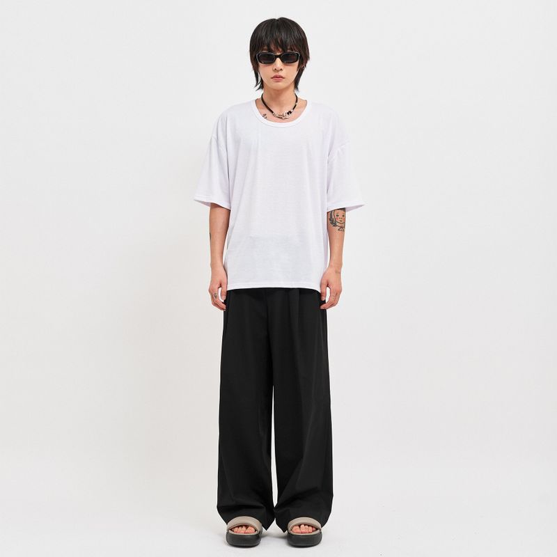 C Wear by the Genius(シーウェア バイザジーニアス)の「OVERSIZED SILKET SCOOP NECK T-SHIRT WHITE(Tops)」