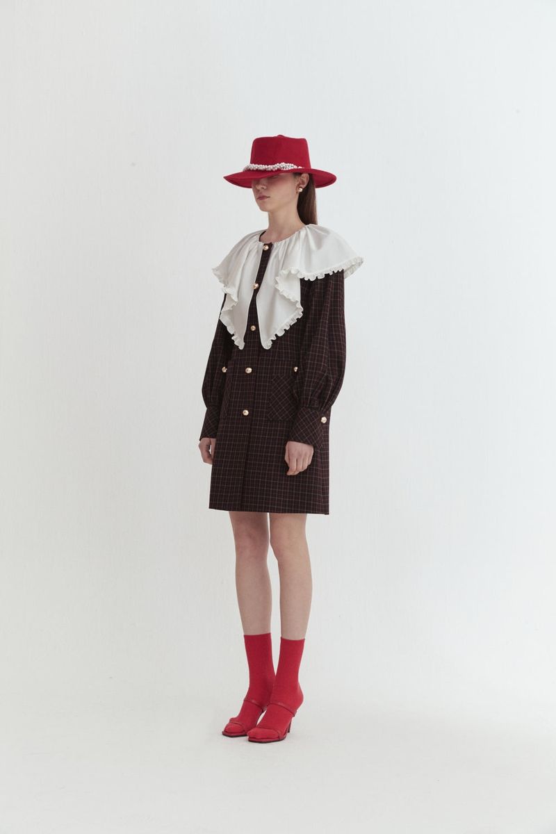 Collared check dress