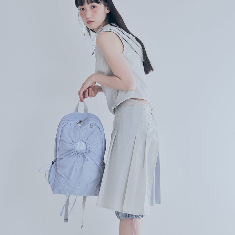 hole string po backpack (blue grey)