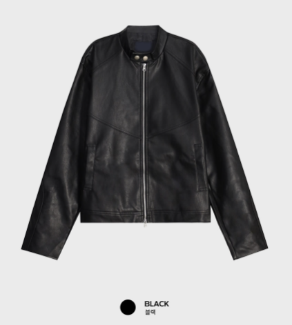 train Classic 2-WAY Leather Semi-Loose Fit Biker Jacket