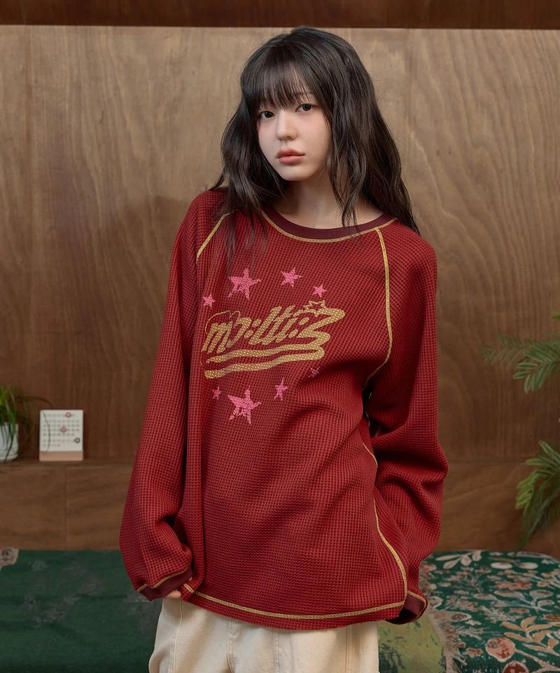 Waffle Raglan Long Sleeve T-shirt