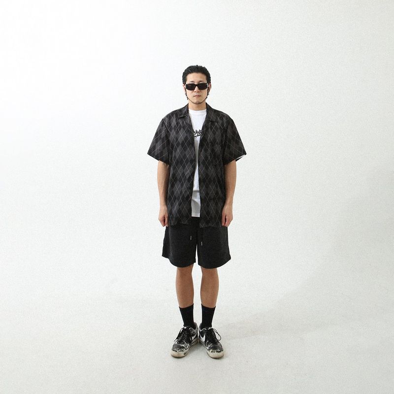 ARGYLE FUNK HALF SHIRTS BLACK
