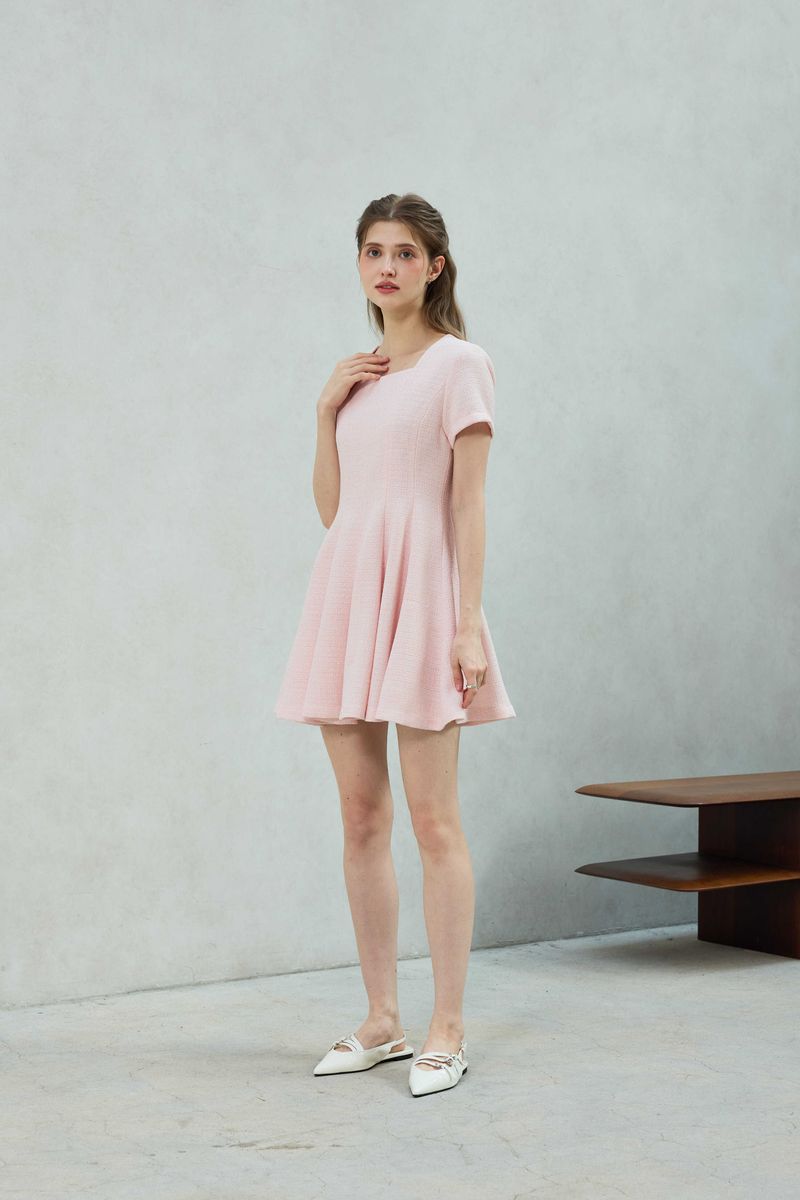 LANI TWEED DRESS / PINK