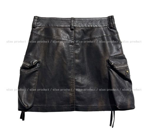 Tiny Washing Leather Skirt