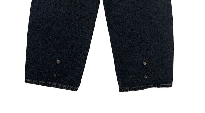 Bowling Hem Snap Wide Washing Denim Pants