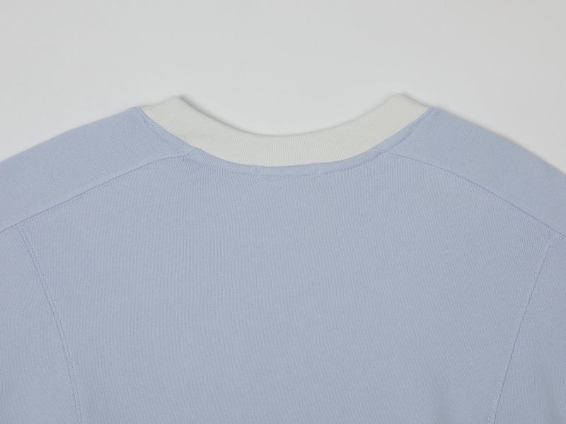 CONTRAST REGLAN CROP SWEATSHIRTS (LIGHT BLUE)