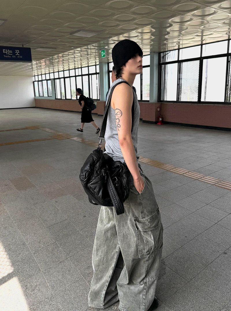 Pinter Aesthetic Raw Denim Keyring Cargo Pants