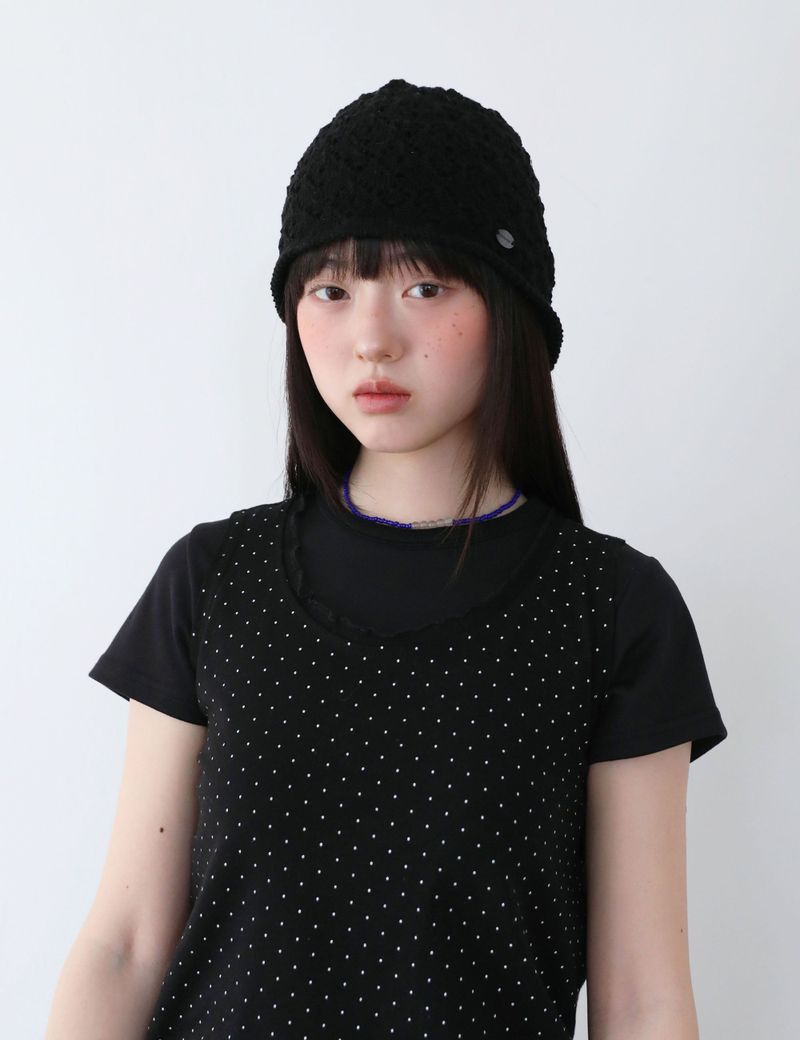 UGLYSHADOW（アグリーシャドウ）の「KNIT BUCKET HAT(BLACK)（Hats）」