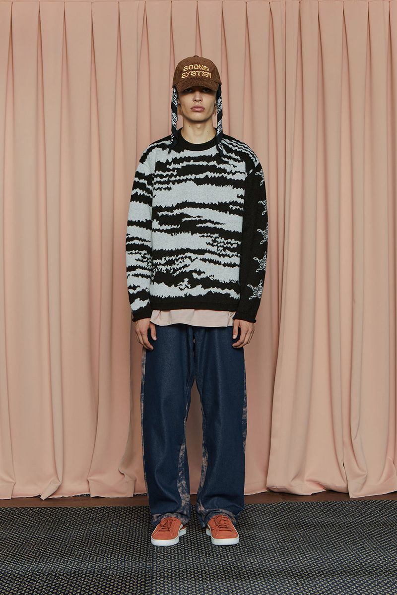 TIE-DYE BLOCK DENIM PANTS / INDIGO