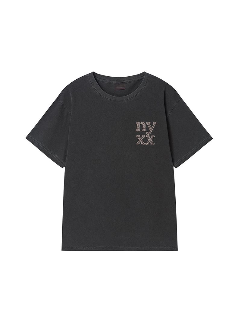 LACE LOGO TEE CHARCOAL