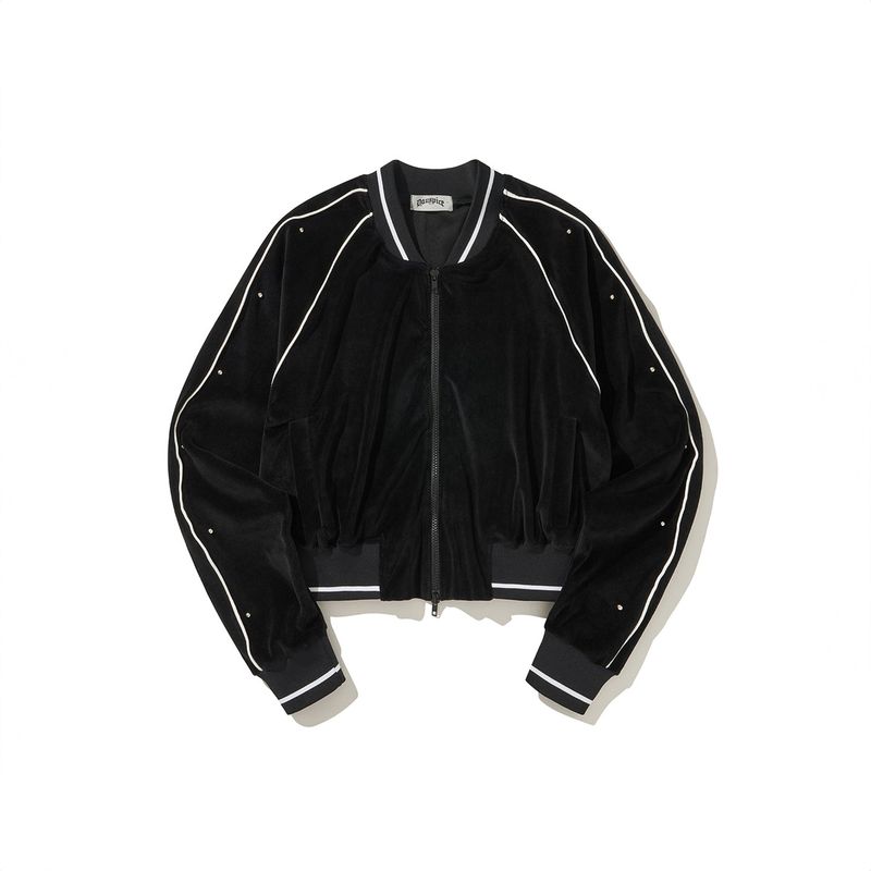 (DUC) Velour Stadium Jacket Black