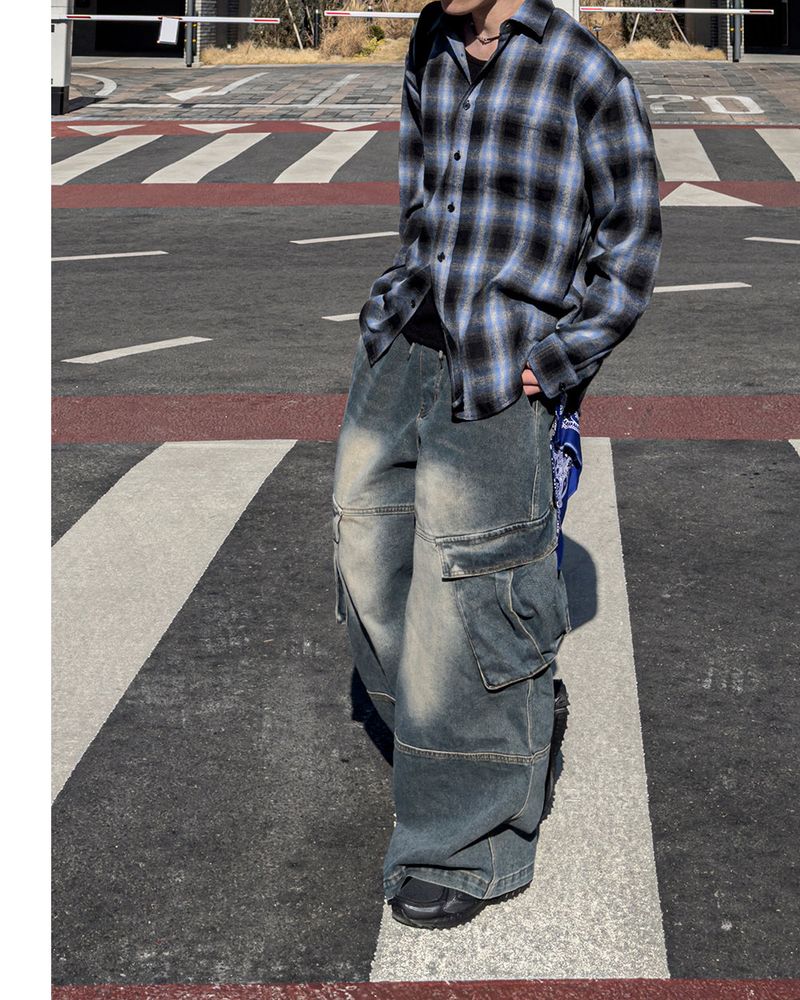 Mader Cut Cargo Denim Pants