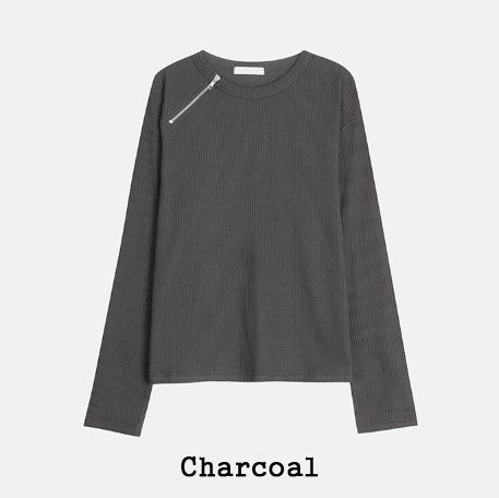 Coldy Waffle Shoulder Zip-Up T-shirt
