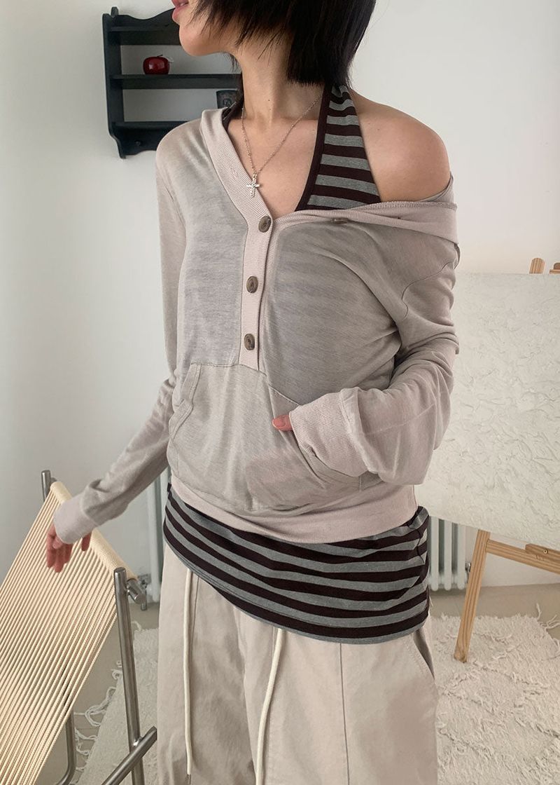 TENCEL BUTTON HOOD TEE