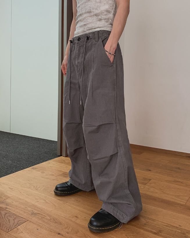 Draw Wash Parachute Wide Pants