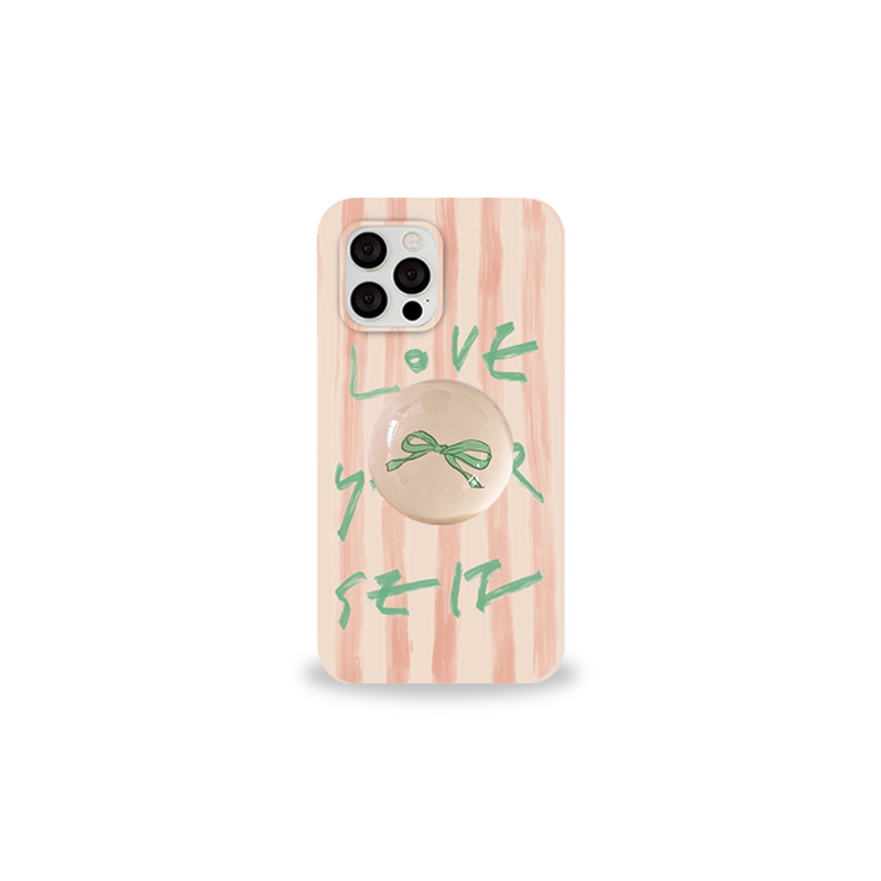[セット] プレゼントシリーズ：コーラルレターフォンケース + スマホグリップ