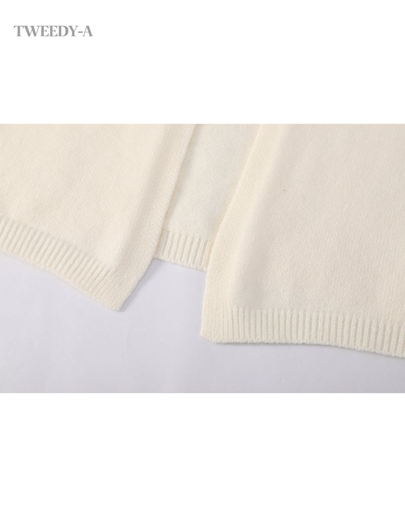 Catherine Hart one-button knit cardigan ivory
