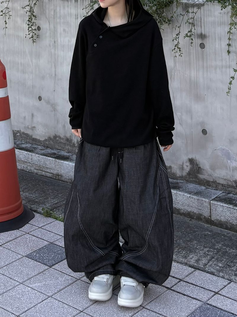 チェックステッチ デニムパンツ