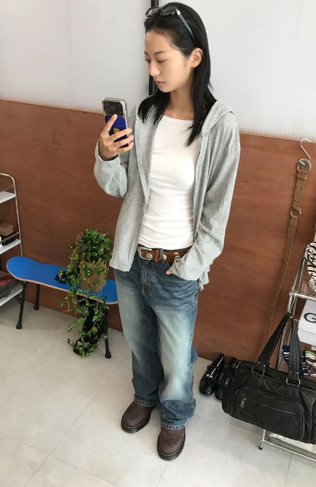 (2-way) SLUB HOOD ZIP-UP