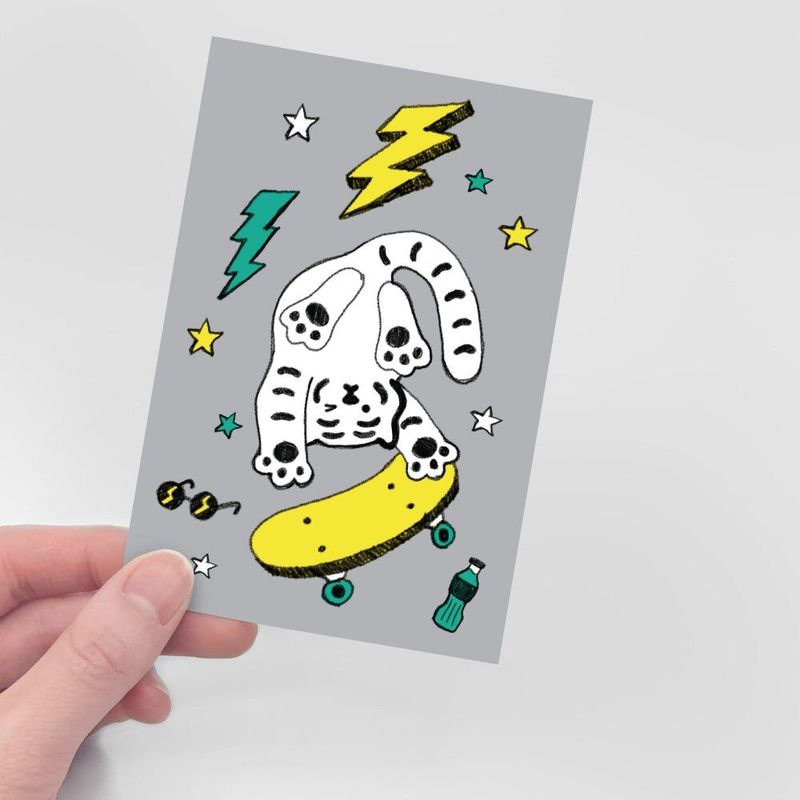 SKATE TIGER POST CARD