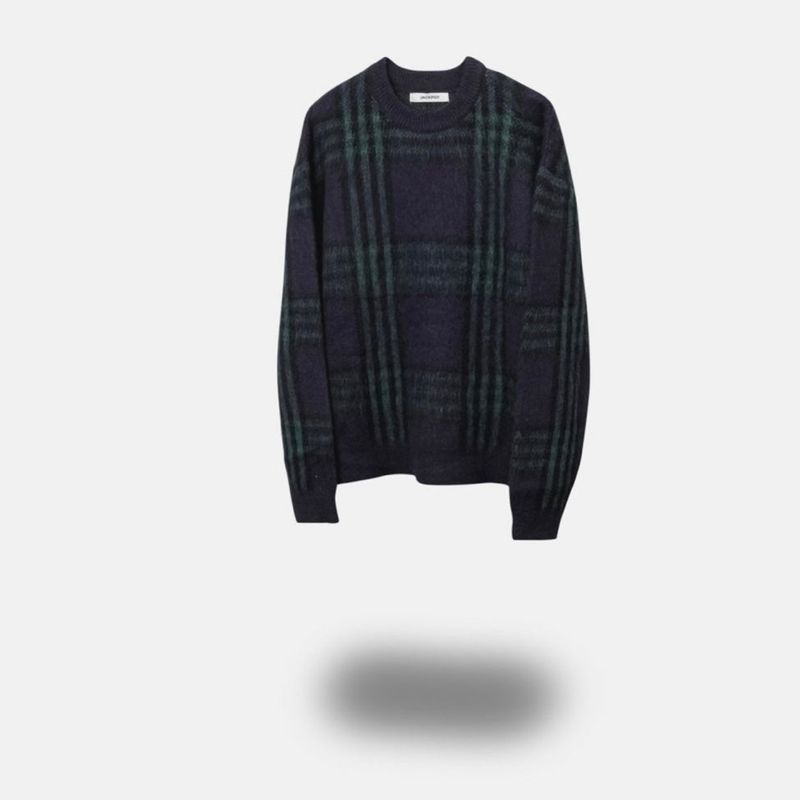 maranda check loosefit knit