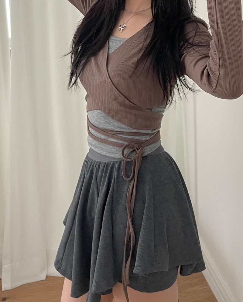 Romantic flared ballet pantskirt
