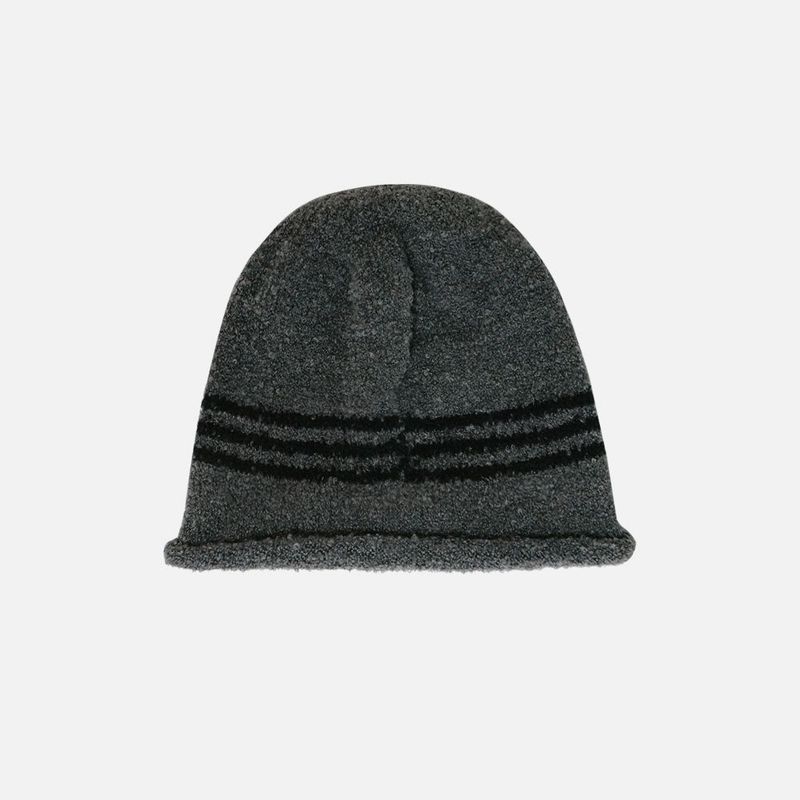 BOUCLE STRIPE BEANIE (SMOKE GREY)