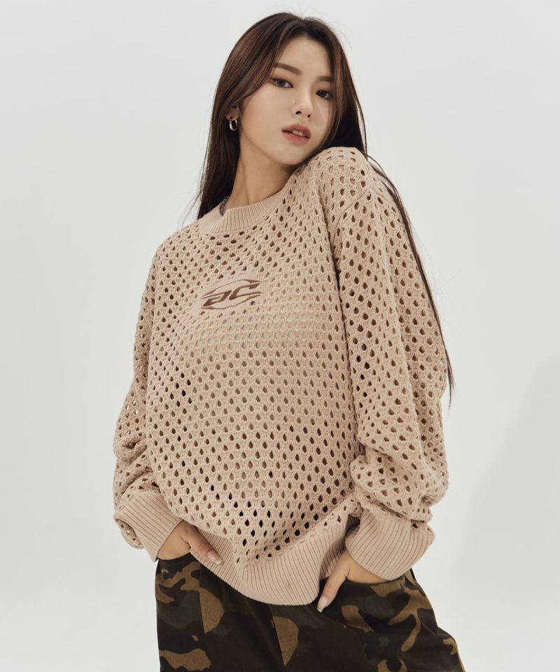 SPORTY LOGO PUNCHING KNIT B23FT17IV