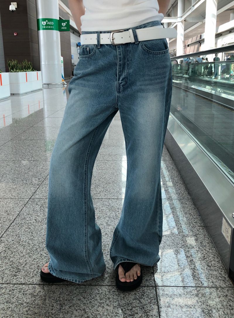[ORIGINAL] Niel Logo Semi Bootcut Denim Pants