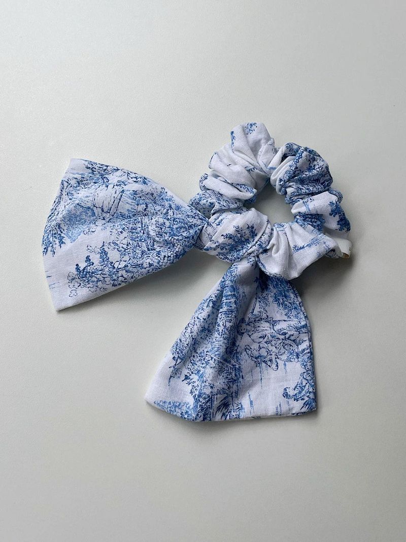 French Etoile Ruffle Scrunchie [Blue]