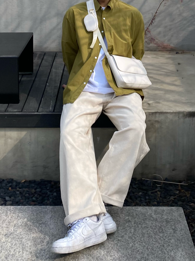 Ivory balloon wide pants