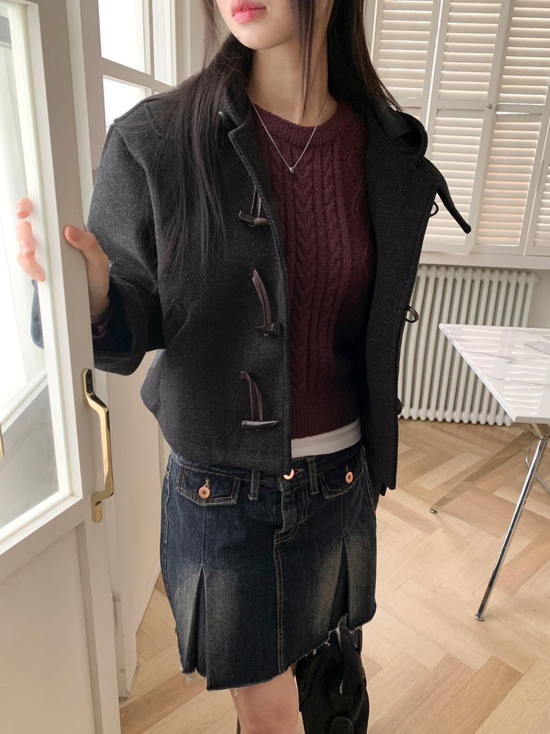 [MADE] Arco Wool Herringbone Tteokbokki Short Duffel Coat