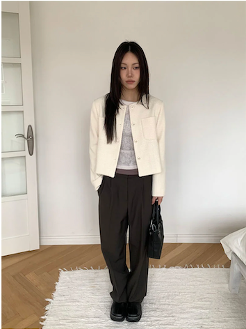 All day semi wide slacks(3color)