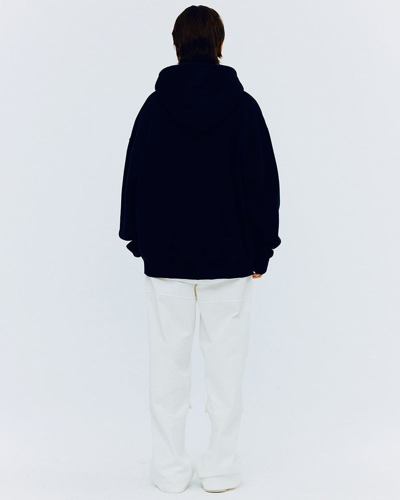 SPRAY RABBIT HOODIE-NAVY