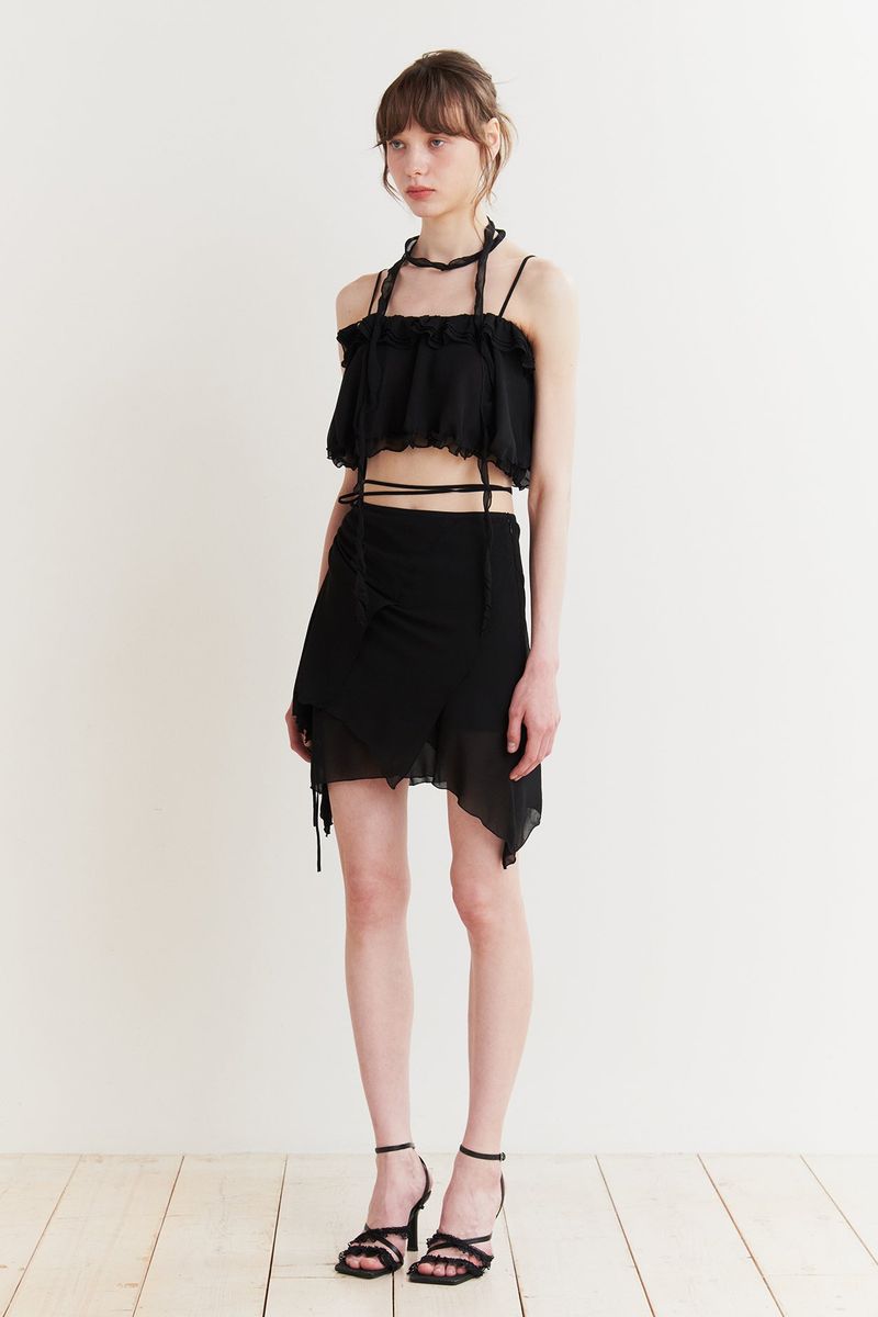 LILY SCARF TOP black
