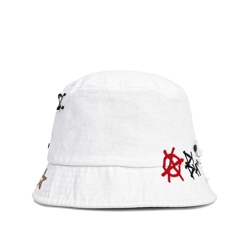 BBD Smile Logo Denim Bucket Hat Custom Ver. (White)