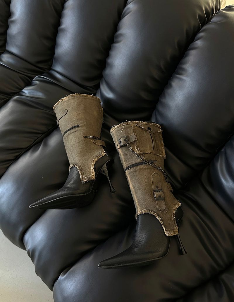 1:1 Custom Order Vintage Warm Cowhide Boots