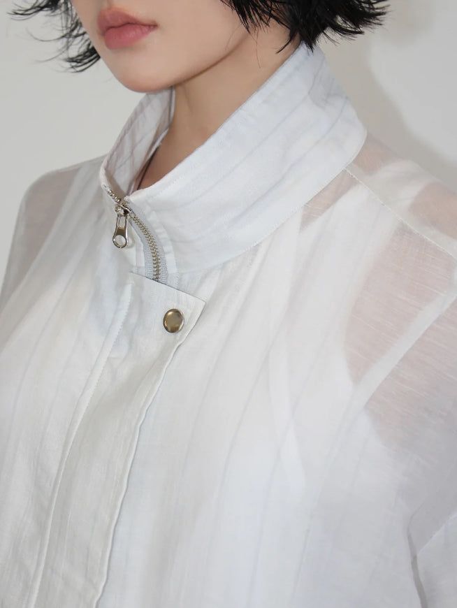SHEER HIGH-NECK JUMPER