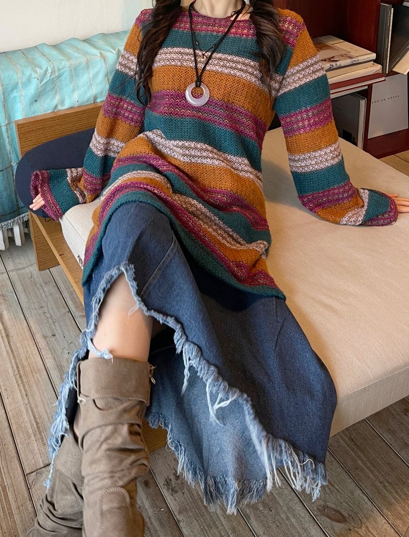 heenytsuki（ヒニツキ）の「vintage jean damage long skirt（Skirts）」