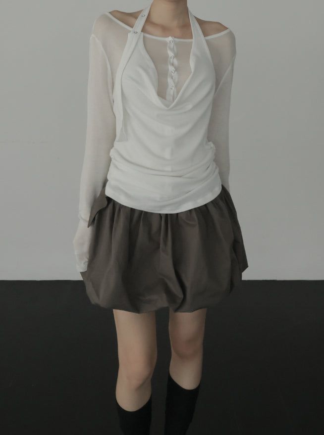 Leon See-through Snap Cardigan