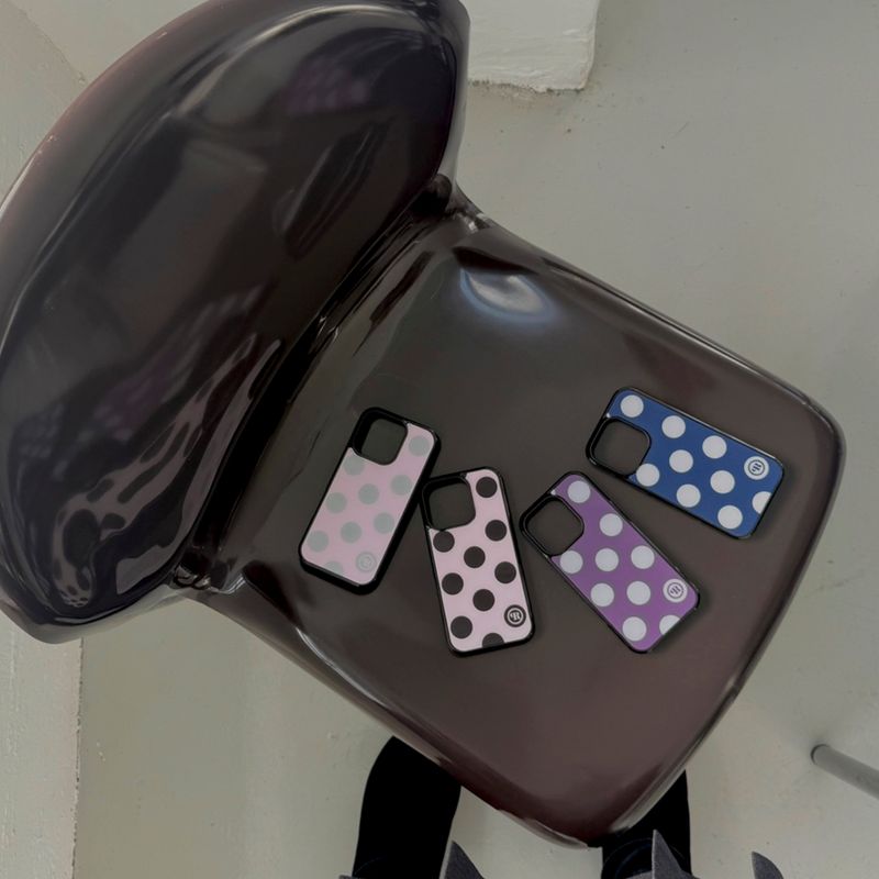 [MADE] L dot. (pinkgray) glass bumper iPhone case