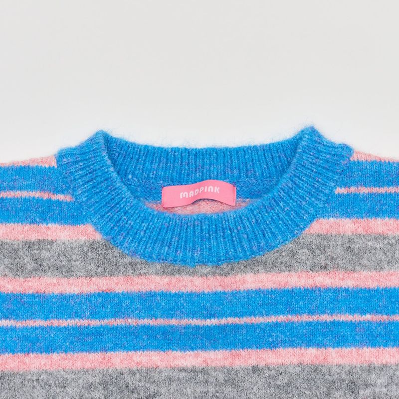 MULTI STRIPE LONG SLEEVE KNIT BLUE