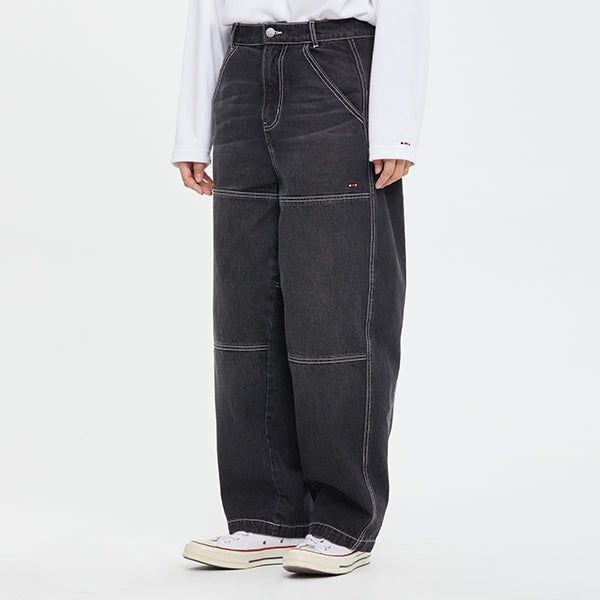 ROMANTIC CROWN(ロマンティッククラウン)の「ENGINEERING WIDE JEANS_BLACK(Pants)」