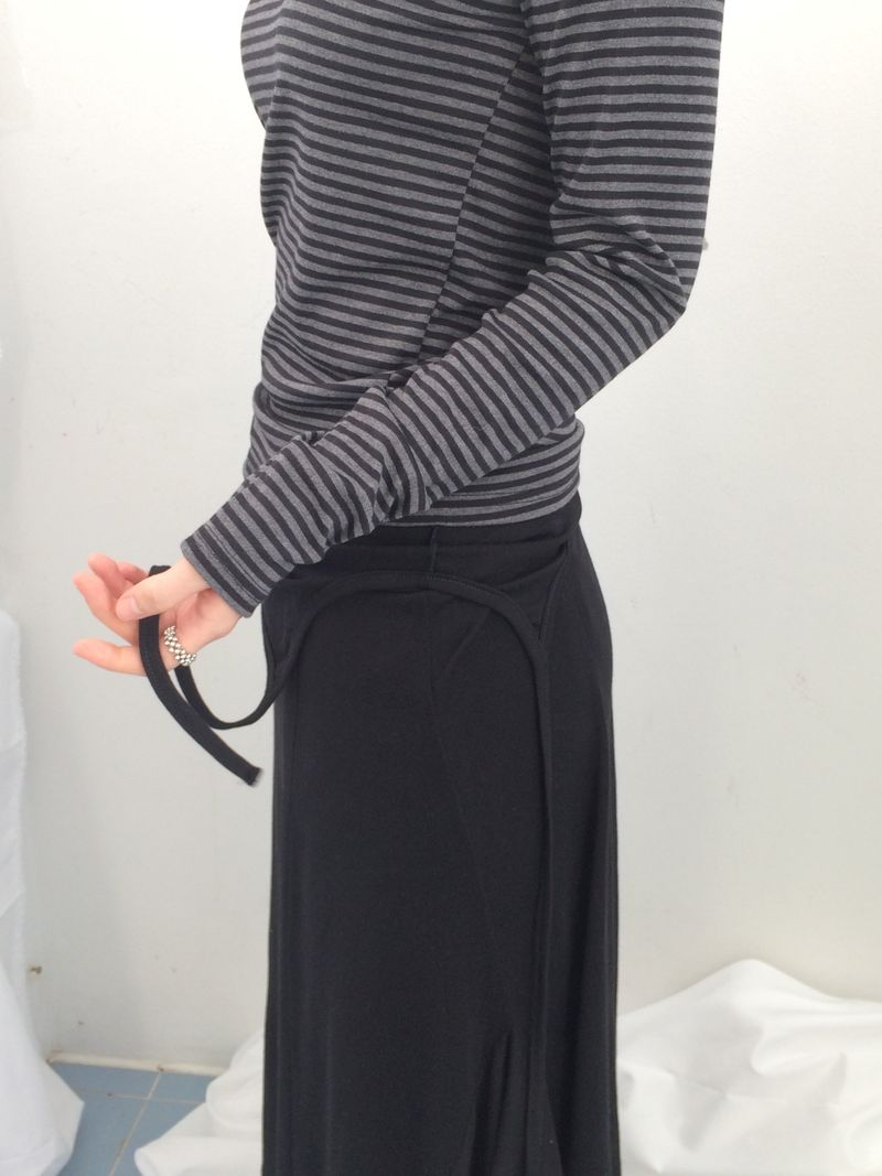 double-strap draped long dress