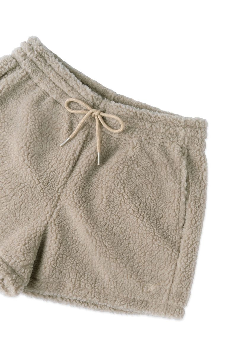 Teddy fleece shorts_mocha