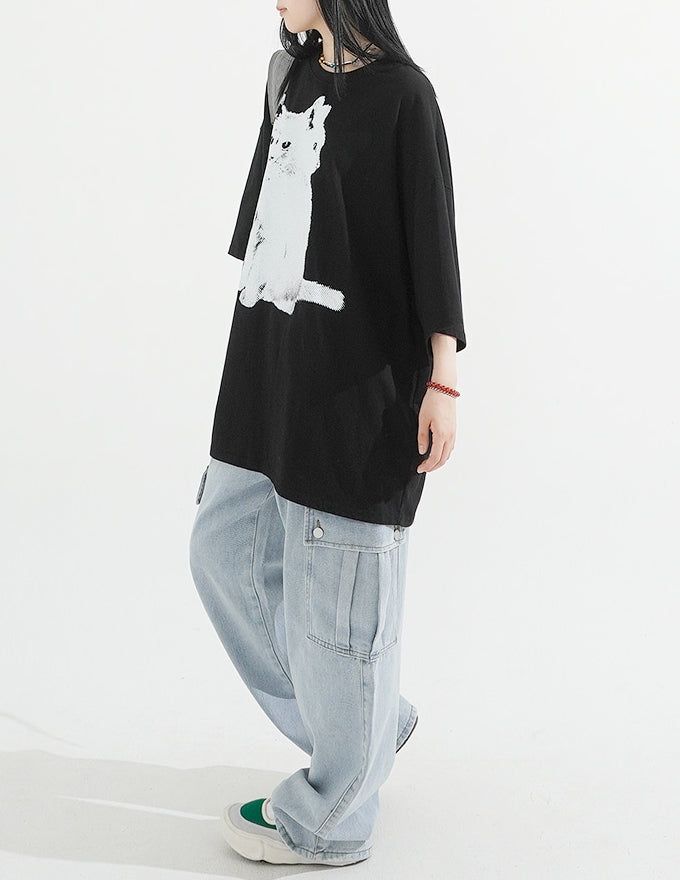 3 Cat Overfit T-Shirt