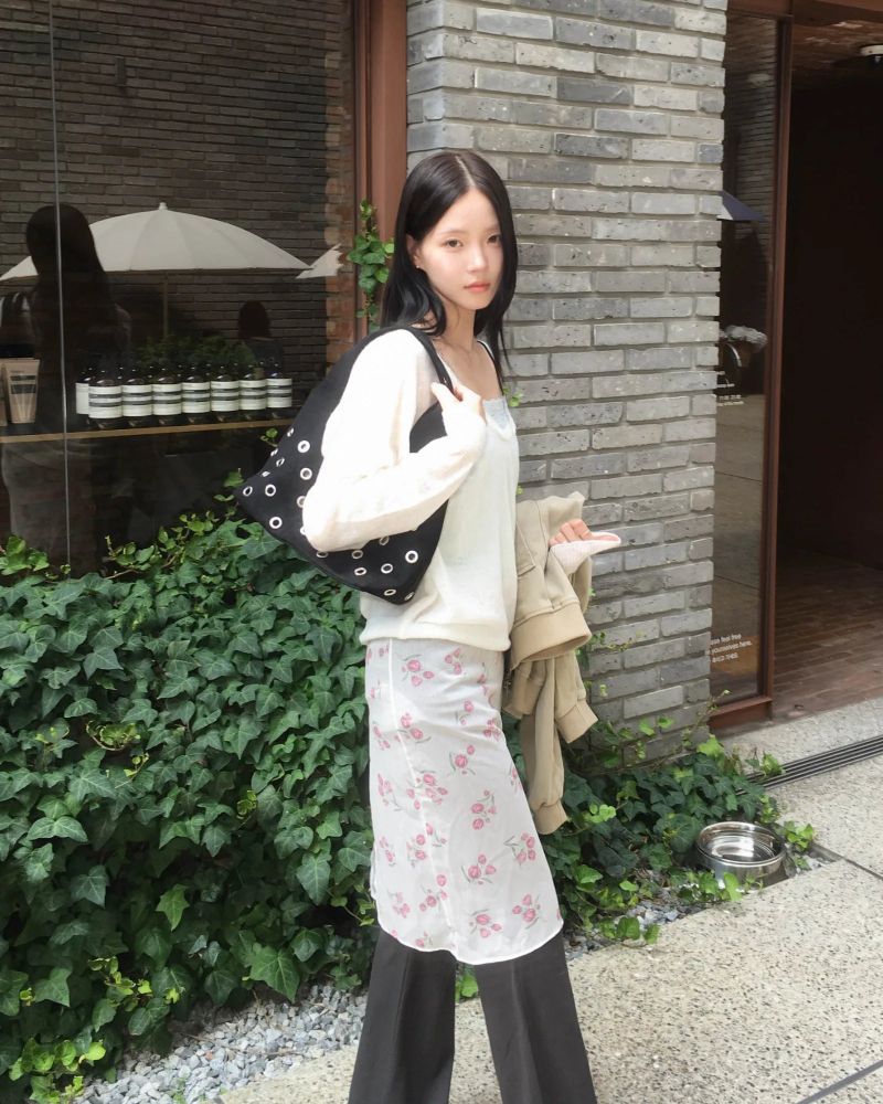 Flower chiffon skirt