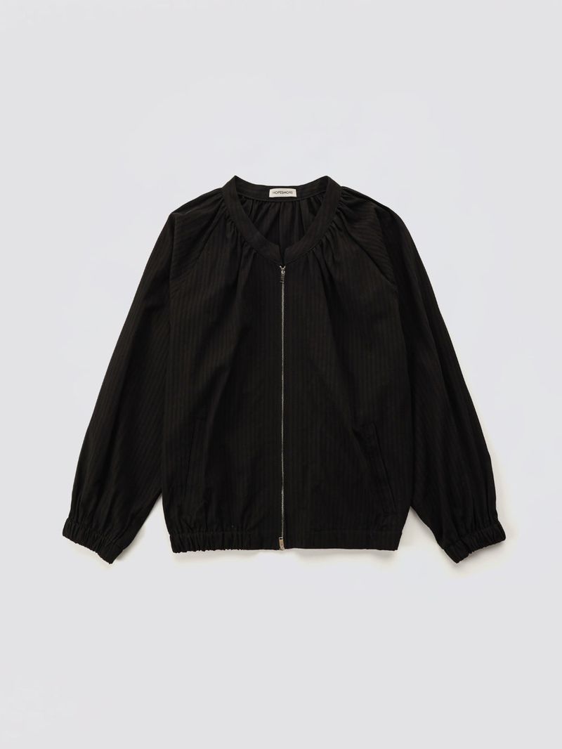 HOPESMORE（ホープスモア）の「Shirring Zip-up Blouse Jumper_Black（Jackets/Outerwear）」