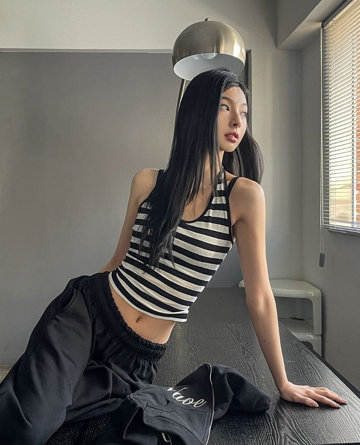 Molly Stripe Halter Sleeveless